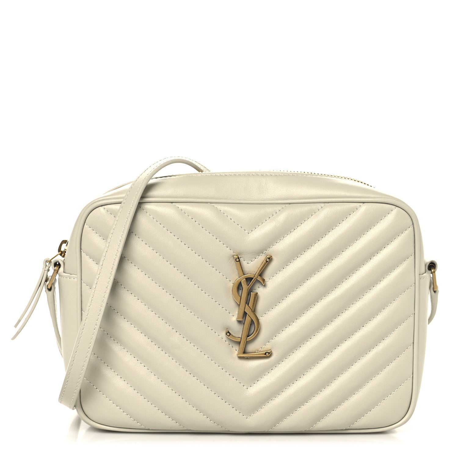 Saint Laurent Calfskin Matelasse Monogram Lou Camera Bag Crema Soft 1 of 10