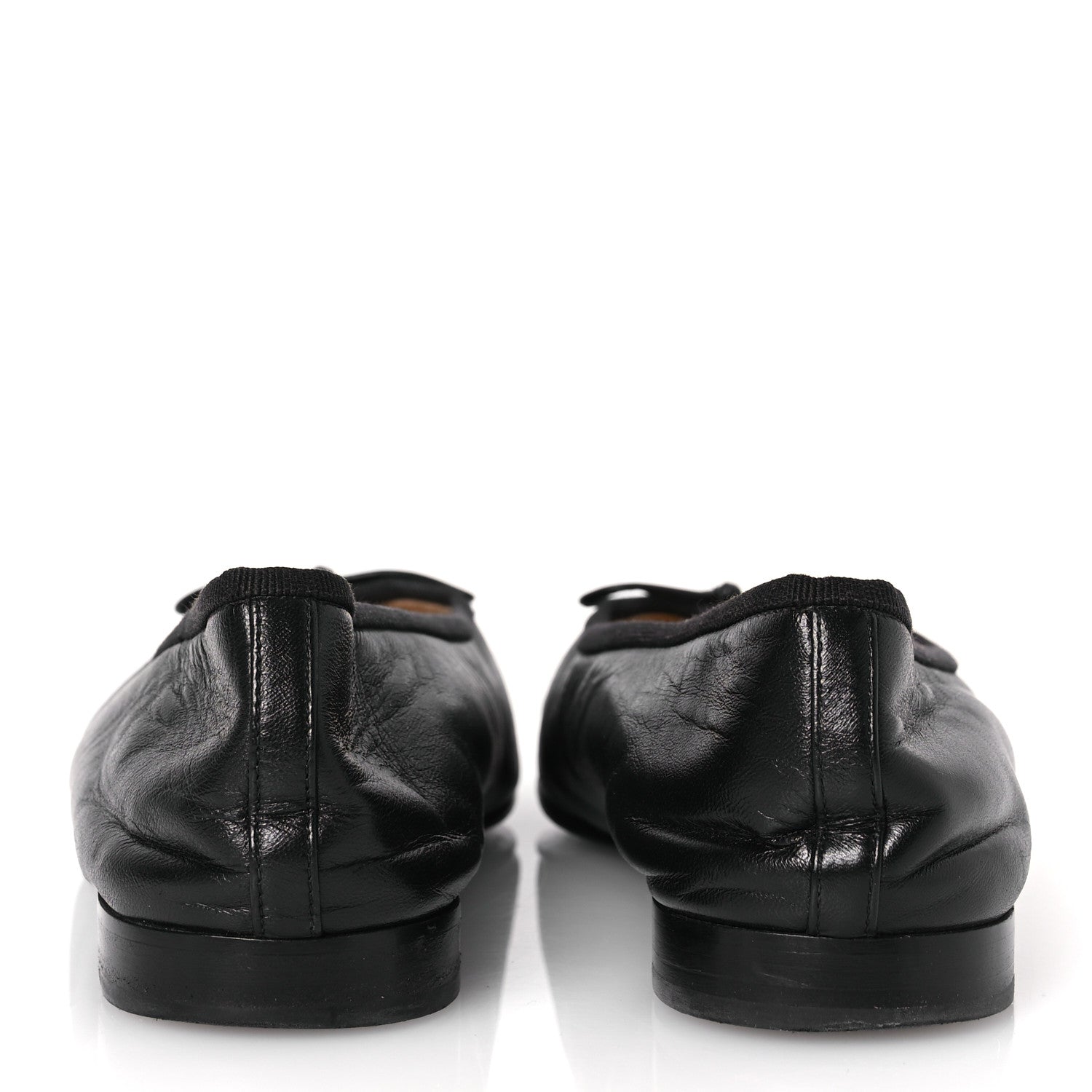 Chanel Lambskin Patent Cap Toe Ballerina Flats 38.5 Black 6 of 14