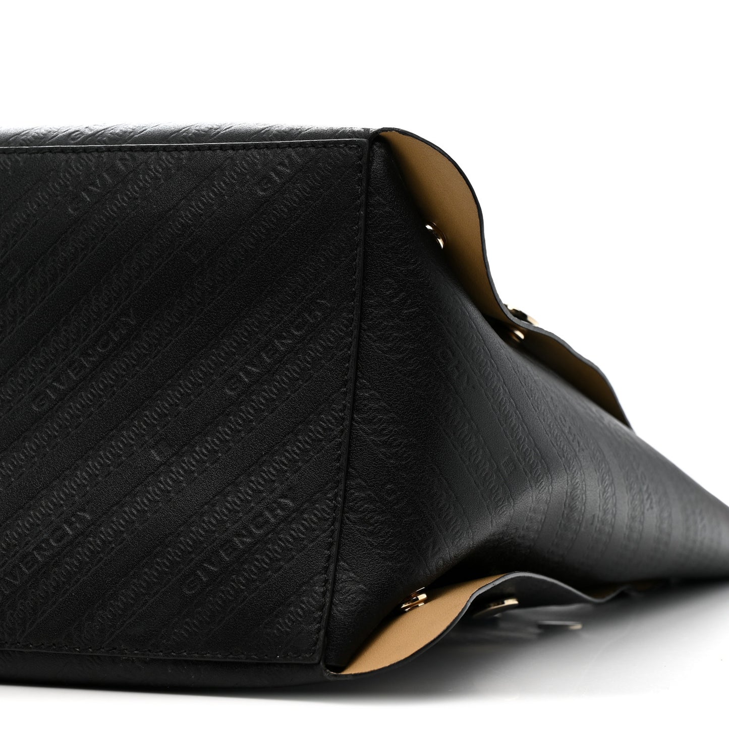 Calfskin Chain Embossed Medium Bond Shopper Tote Black