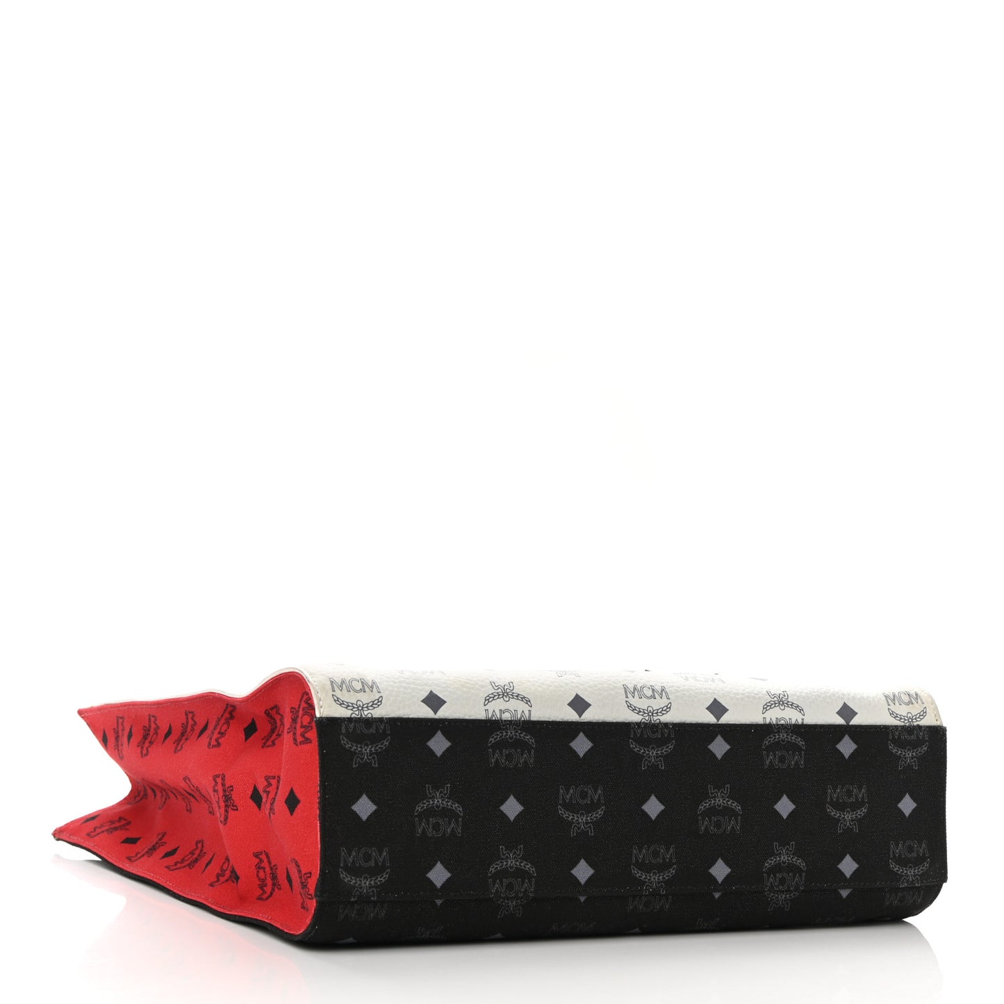 X Ekocycle Visetos Studded Tote White Black