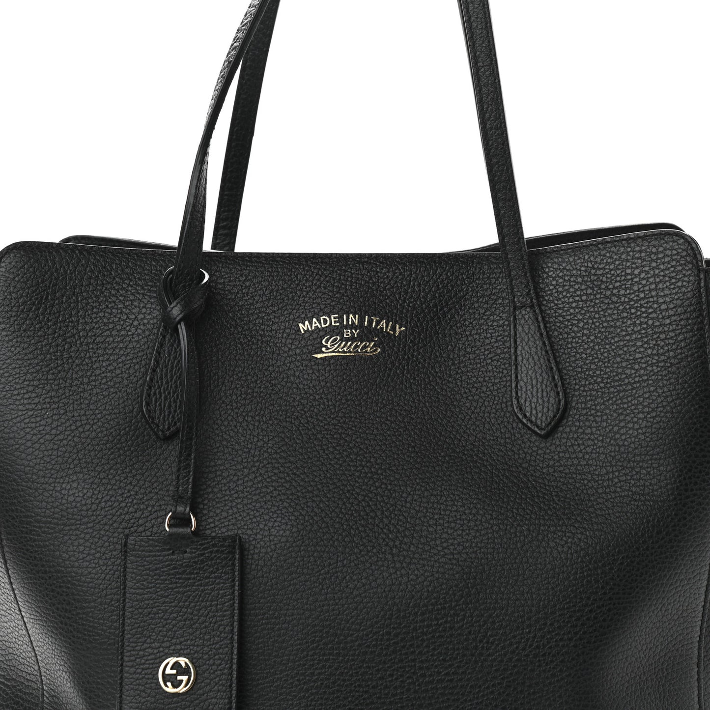 Pebbled Calfskin Medium Swing Tote Black