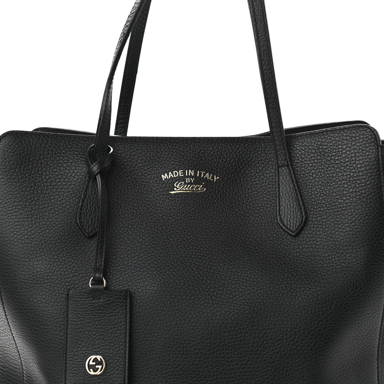 Gucci Pebbled Calfskin Medium Swing Tote Black 7 of 11