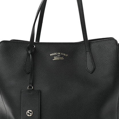 Gucci Pebbled Calfskin Medium Swing Tote Black 7 of 11