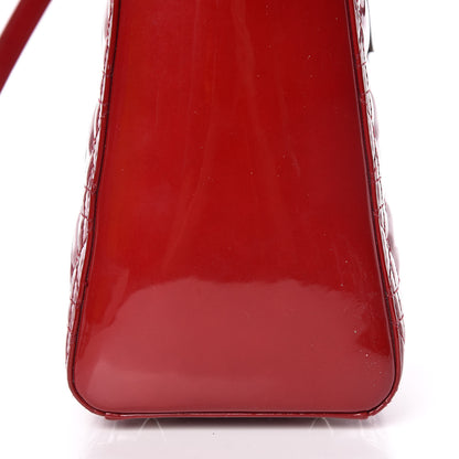Christian Dior Patent Cannage Medium Lady Dior Red 11 of 13