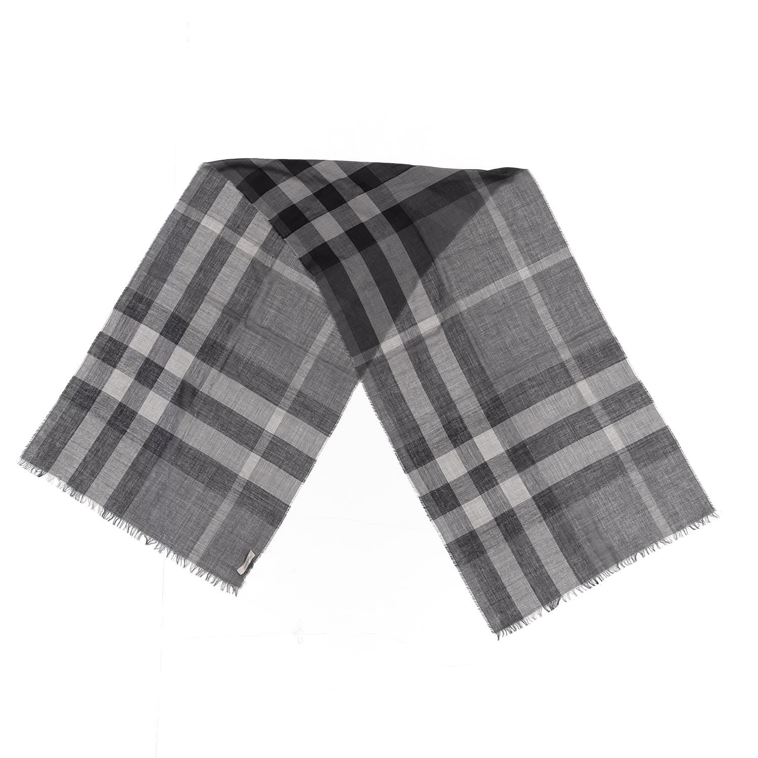 Burberry House Check Lightweight Scarf Grey 2 of 4