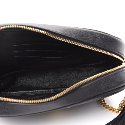 Saint Laurent Grain De Poudre Matelasse Monogram Mini Lou Camera Bag Black 4 of 9