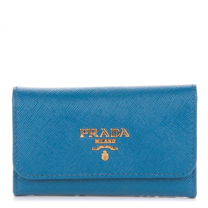 Prada Saffiano Metal 6 Key Holder Cobalto 1 of 7