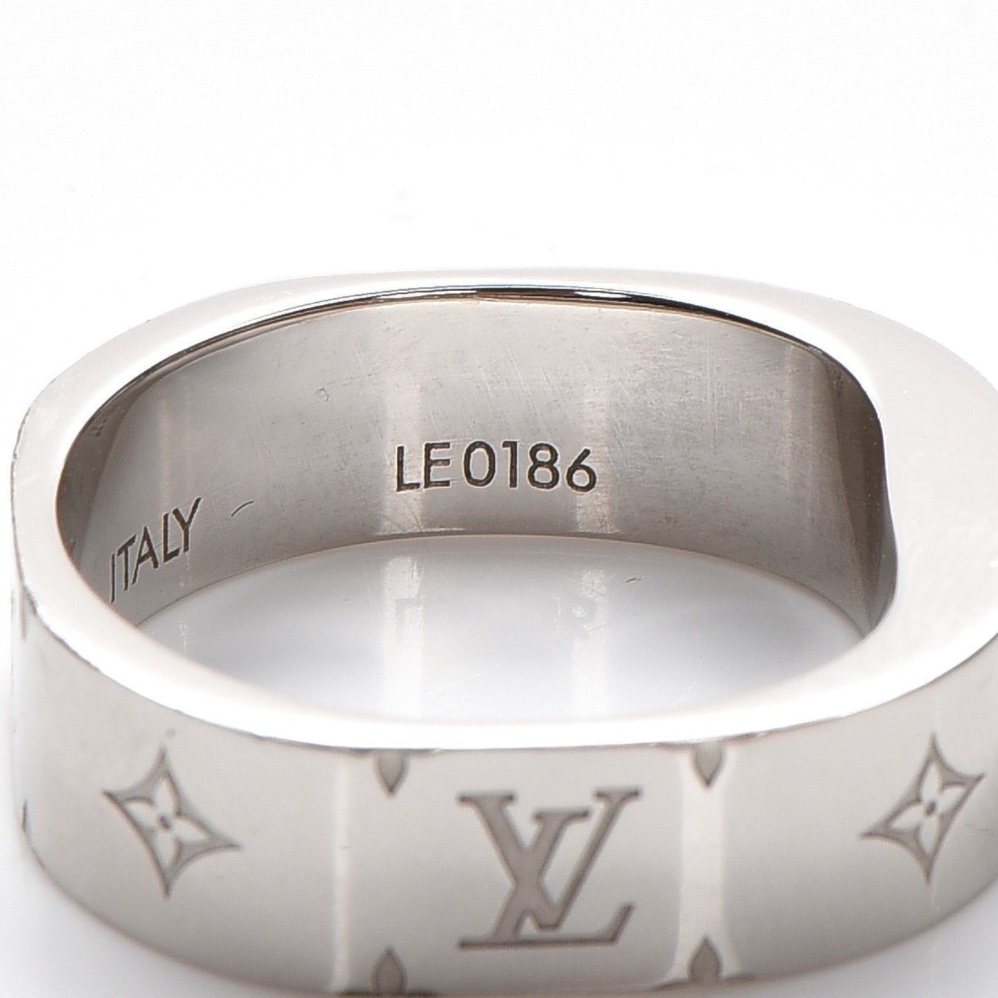 Brass Monogram Engraved Nanogram Ring M Palladium