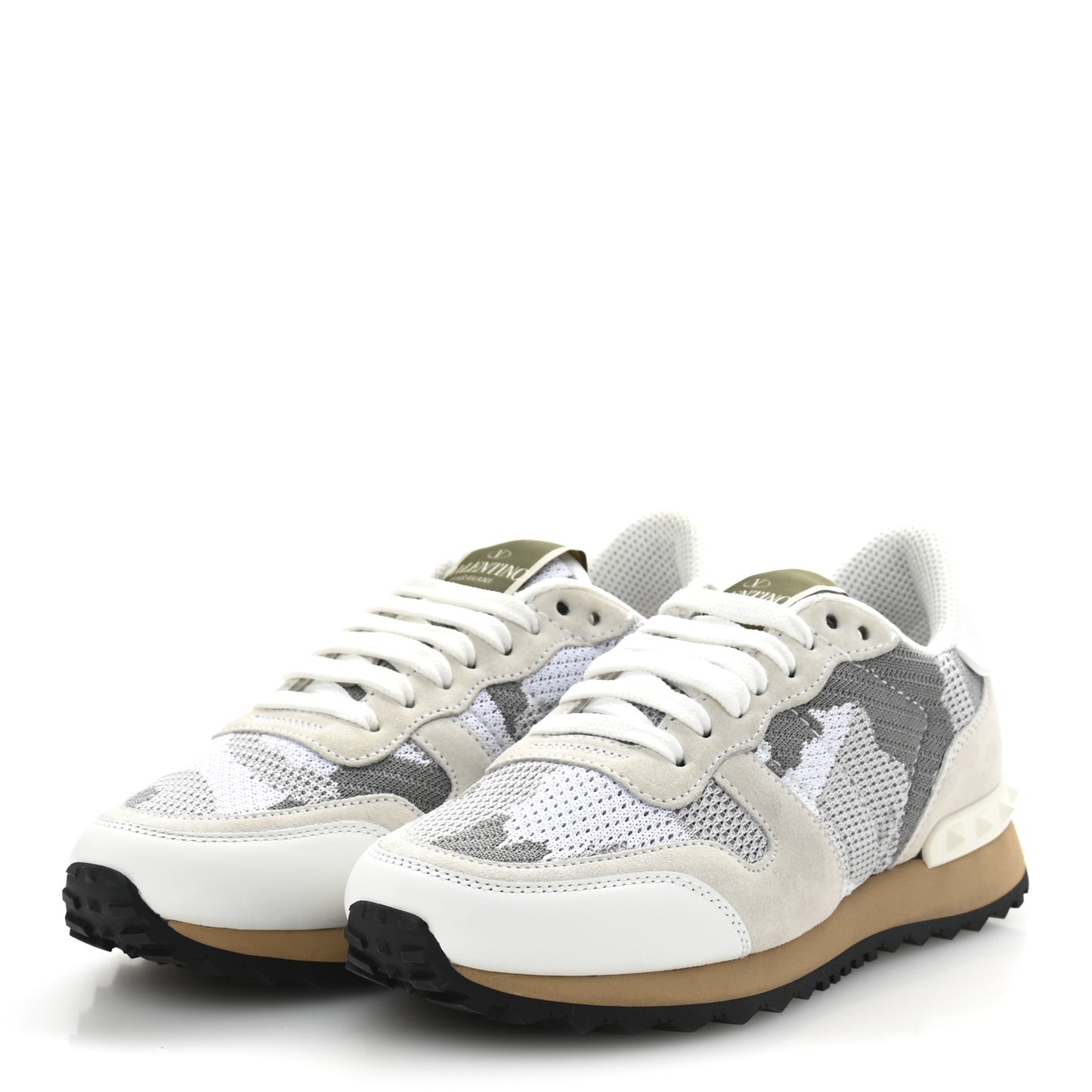 Mesh Suede Camouflage Rockrunner Sneakers 35 White Grey