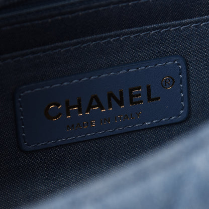 Chanel Denim Quilted Mini Pearl Crush Rectangular Flap Blue 6 of 9