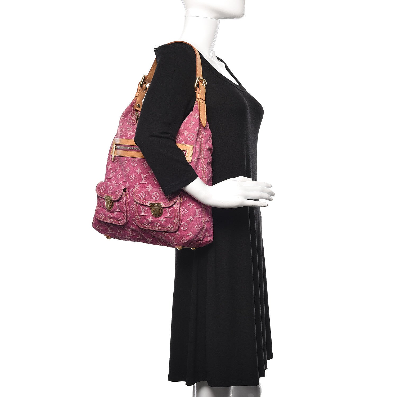 Louis Vuitton Denim Baggy GM Fuchsia 2 of 10