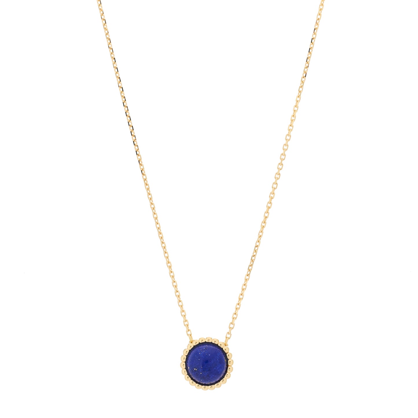 18K Yellow Gold Lapis Lazuli Perlee Couleurs Pendant Necklace