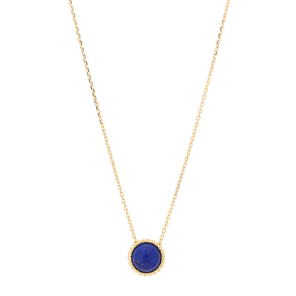 Van Cleef & Arpels 18K Yellow Gold Lapis Lazuli Perlee Couleurs Pendant Necklace 1 of 6