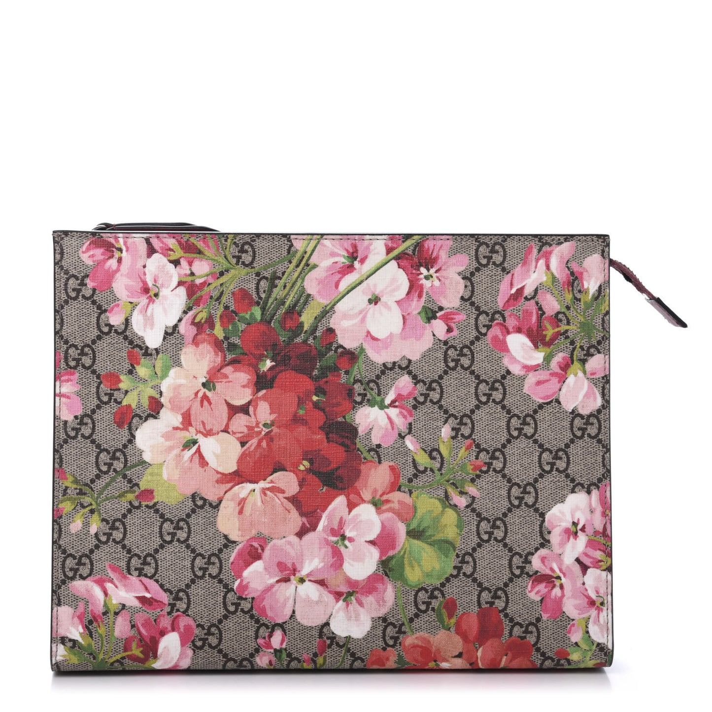 GG Supreme Monogram Blooms Large Cosmetic Case Beige Multicolor Dry Rose