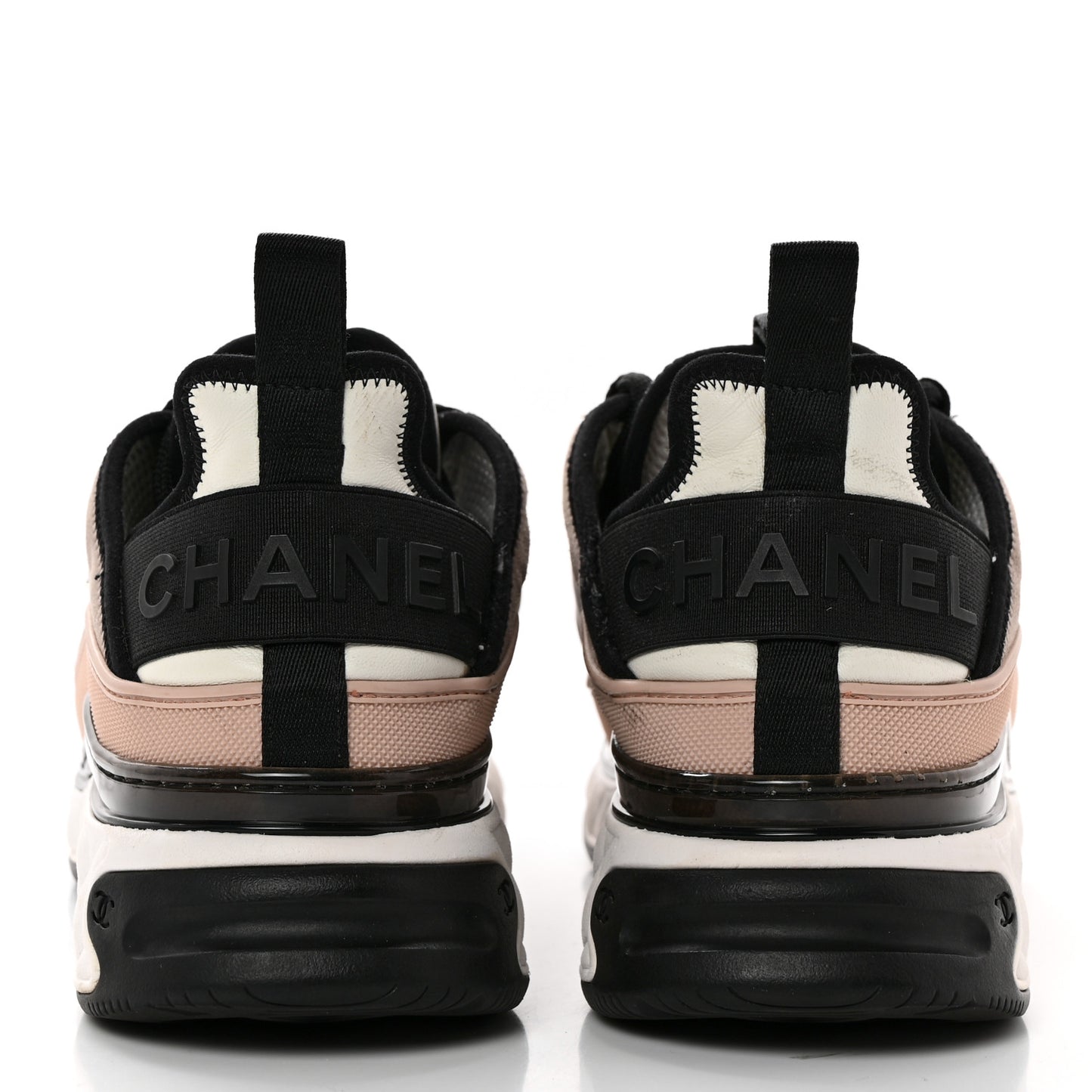 Suede Calfskin Mixed Fibers CC Sneakers 39 Pink Grey