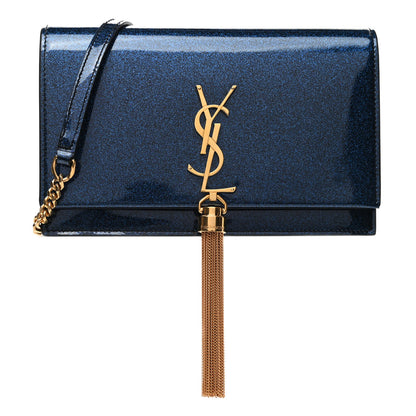 Saint Laurent Glitter Small Monogram Kate Tassel Satchel Cobalt 1 of 4
