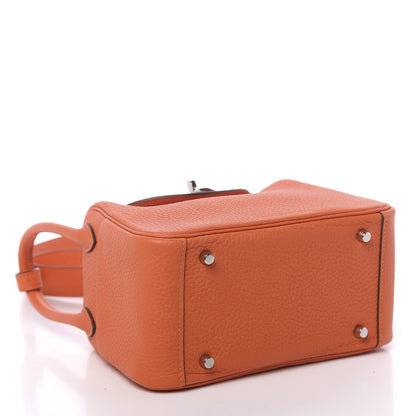 Hermes Taurillon Clemence Mini Lindy 20 Feu 4 of 11
