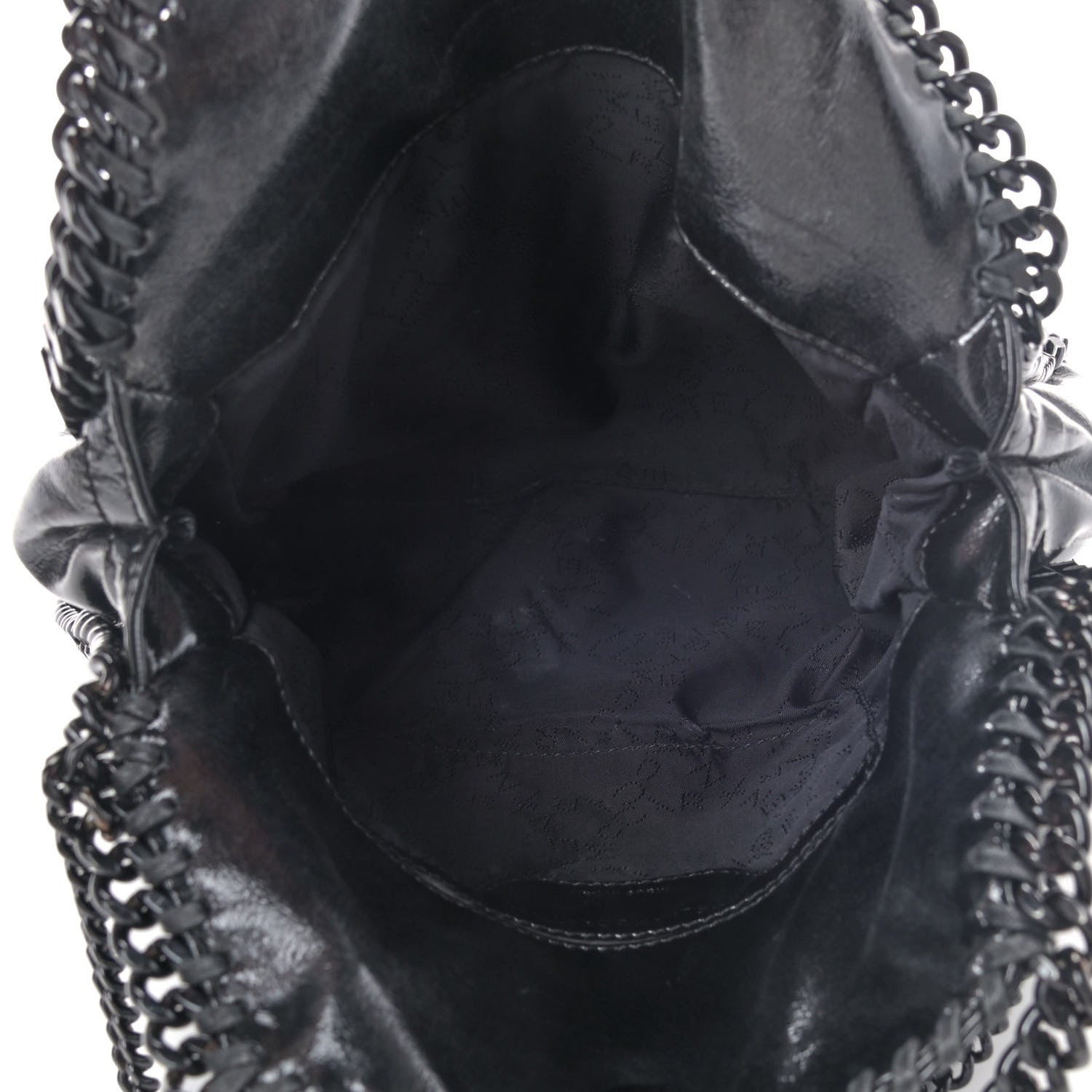 Stella McCartney Patent Eco Alter Nappa Quilted Mini Falabella Fold Over Tote Black 4 of 4