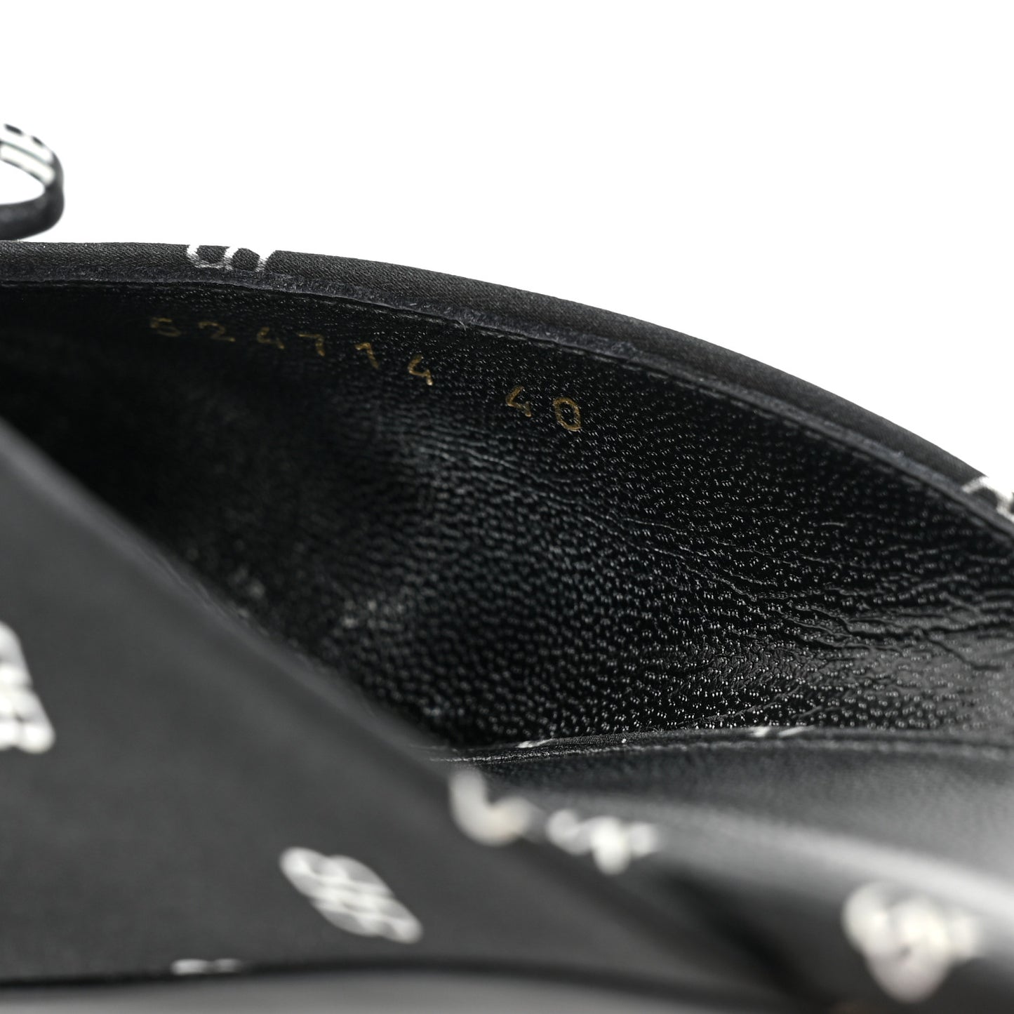 Crepe Satin BB Printed Knife Pointed Toe 40mm Mules 40 Black White