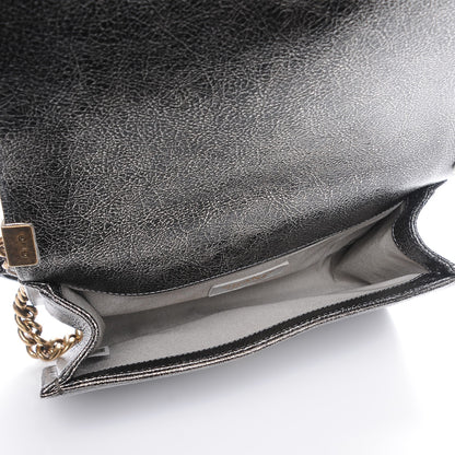 Chanel Cracked Metallic Calfskin Quilted Medium Boy Flap Silver 5 of 7