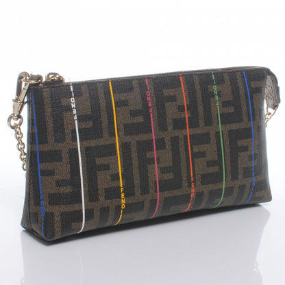 Fendi Zucca Spalmati Striped Pochette Tobacco Multicolor 3 of 10