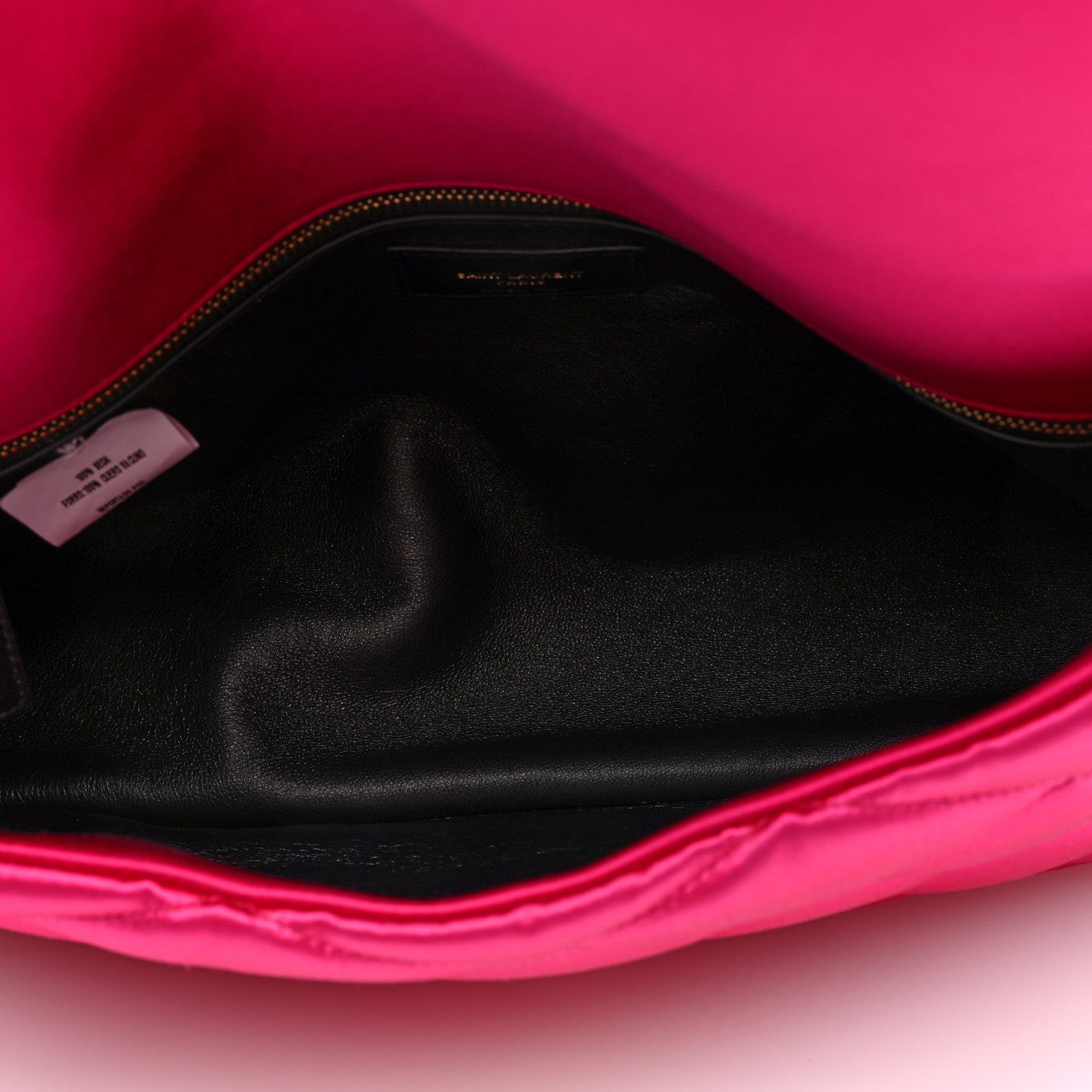 Saint Laurent Satin Quilted Sade Puffer Envelope Clutch Bubblegum 5 of 9