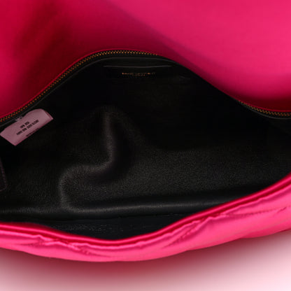 Saint Laurent Satin Quilted Sade Puffer Envelope Clutch Bubblegum 5 of 9