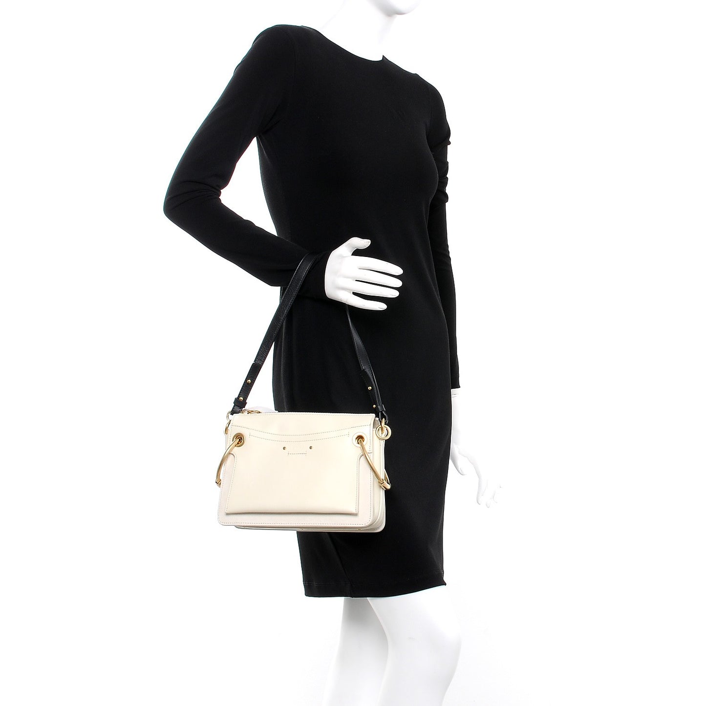 Calfskin Medium Roy Bag Natural White