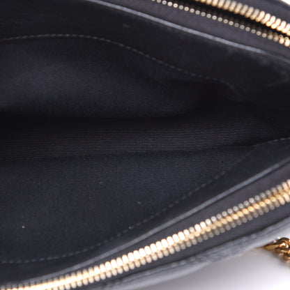 Saint Laurent Grained Lambskin Quilted Mini Becky Double Zip Bag Black 6 of 12