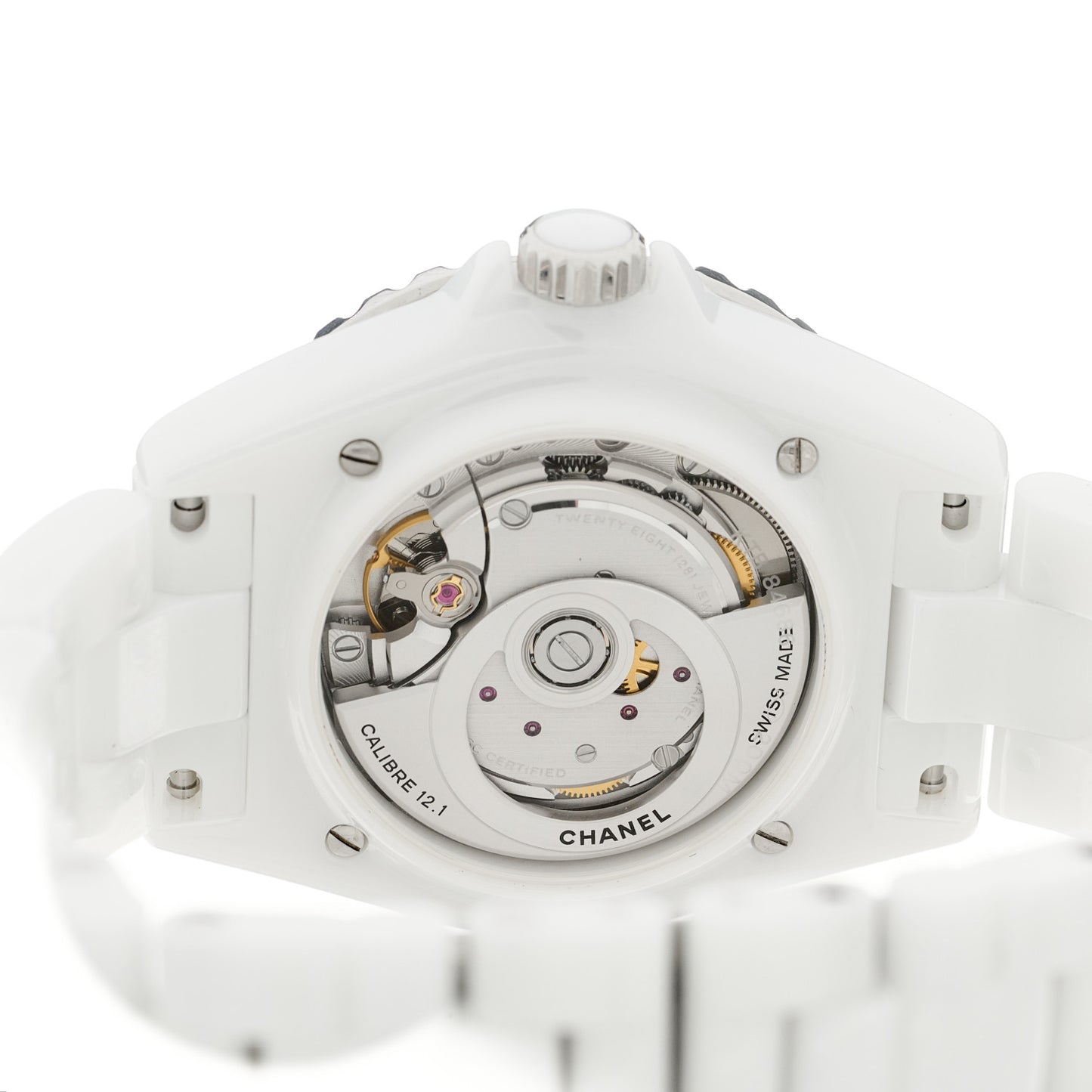 Stainless Steel Ceramic Diamond 38mm J12 Automatic Watch White
