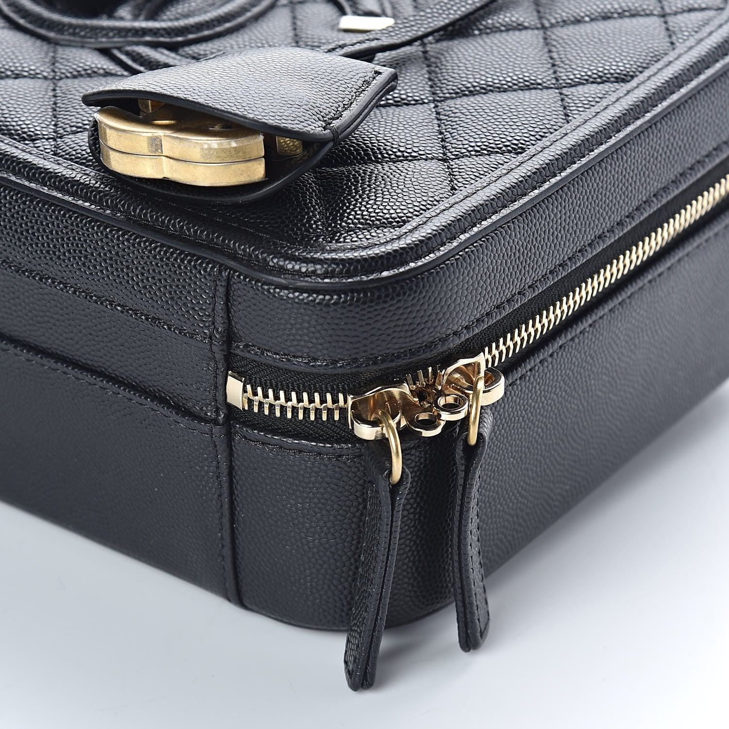 Chanel Caviar Quilted Medium CC Filigree Vanity Case Black 10 of 11