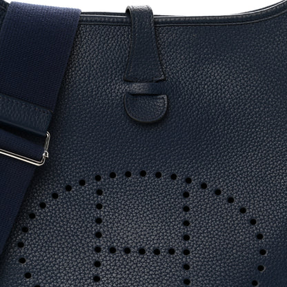 Hermes Taurillon Clemence EVELYNE III PM Bleu Saphir 7 of 11