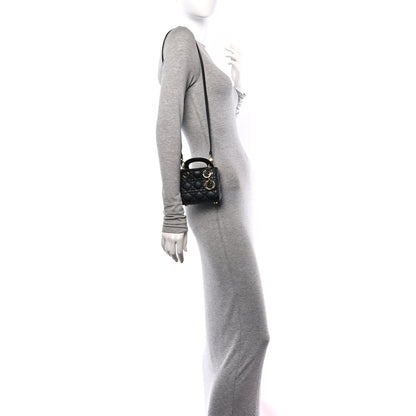 Christian Dior Lambskin Cannage Micro Lady Dior Black 2 of 10
