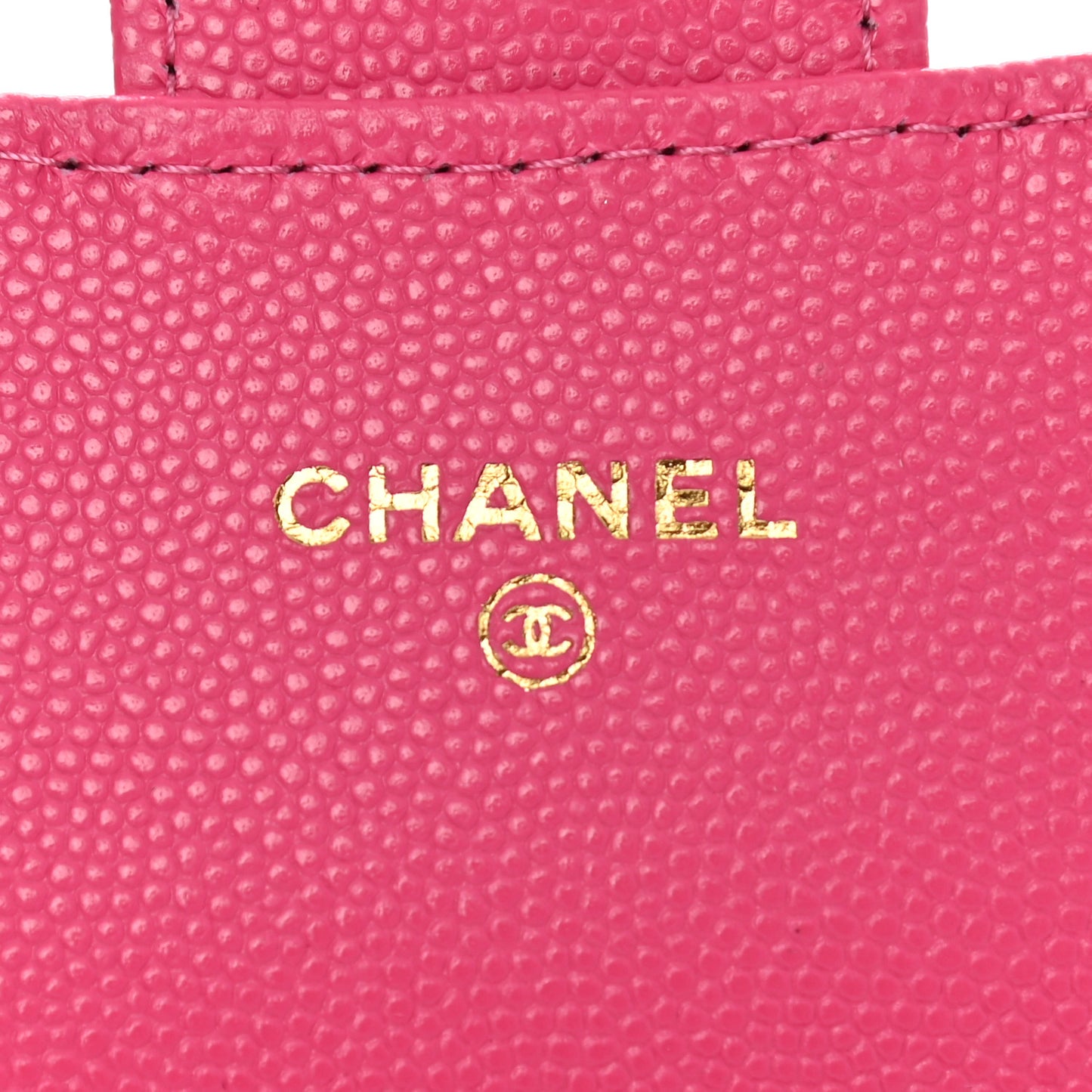 Caviar Quilted Flap Card Holder Wallet Pink
