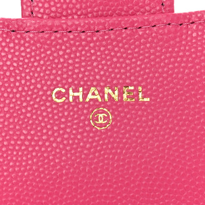 Chanel Caviar Quilted Flap Card Holder Wallet Pink 6 of 9