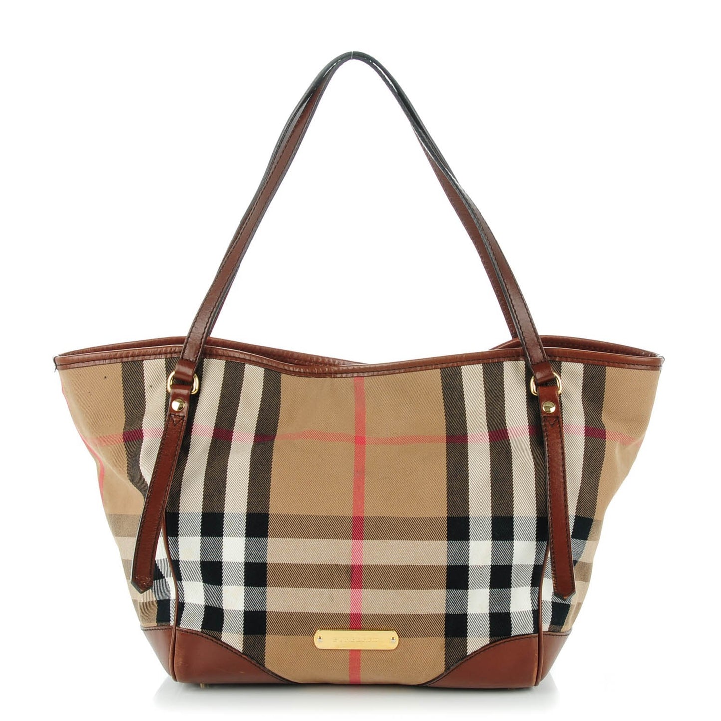 House Check Small Canterbury Tote Dark Tan