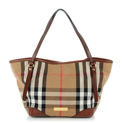 Burberry House Check Small Canterbury Tote Dark Tan 1 of 8