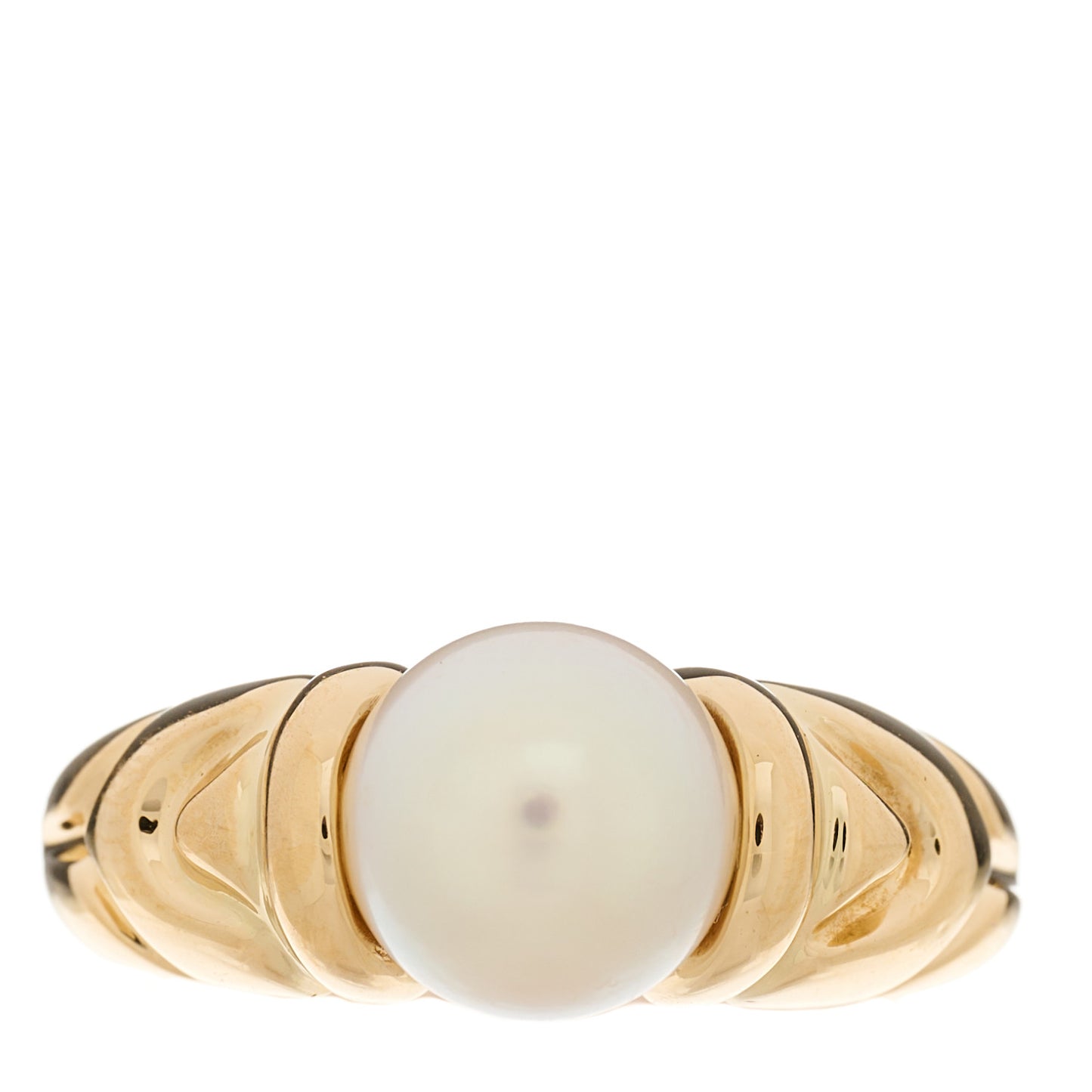 18K Yellow Gold Pearl Passo Doppio Ring 52 6