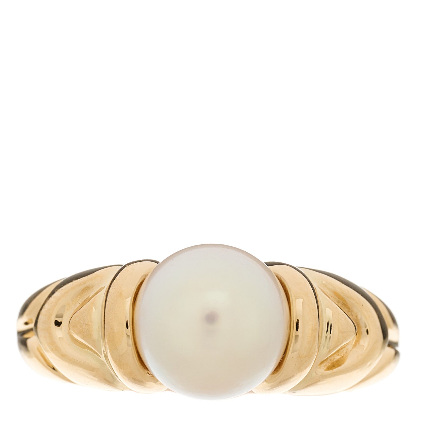 Bulgari 18K Yellow Gold Pearl Passo Doppio Ring 52 6 1 of 5