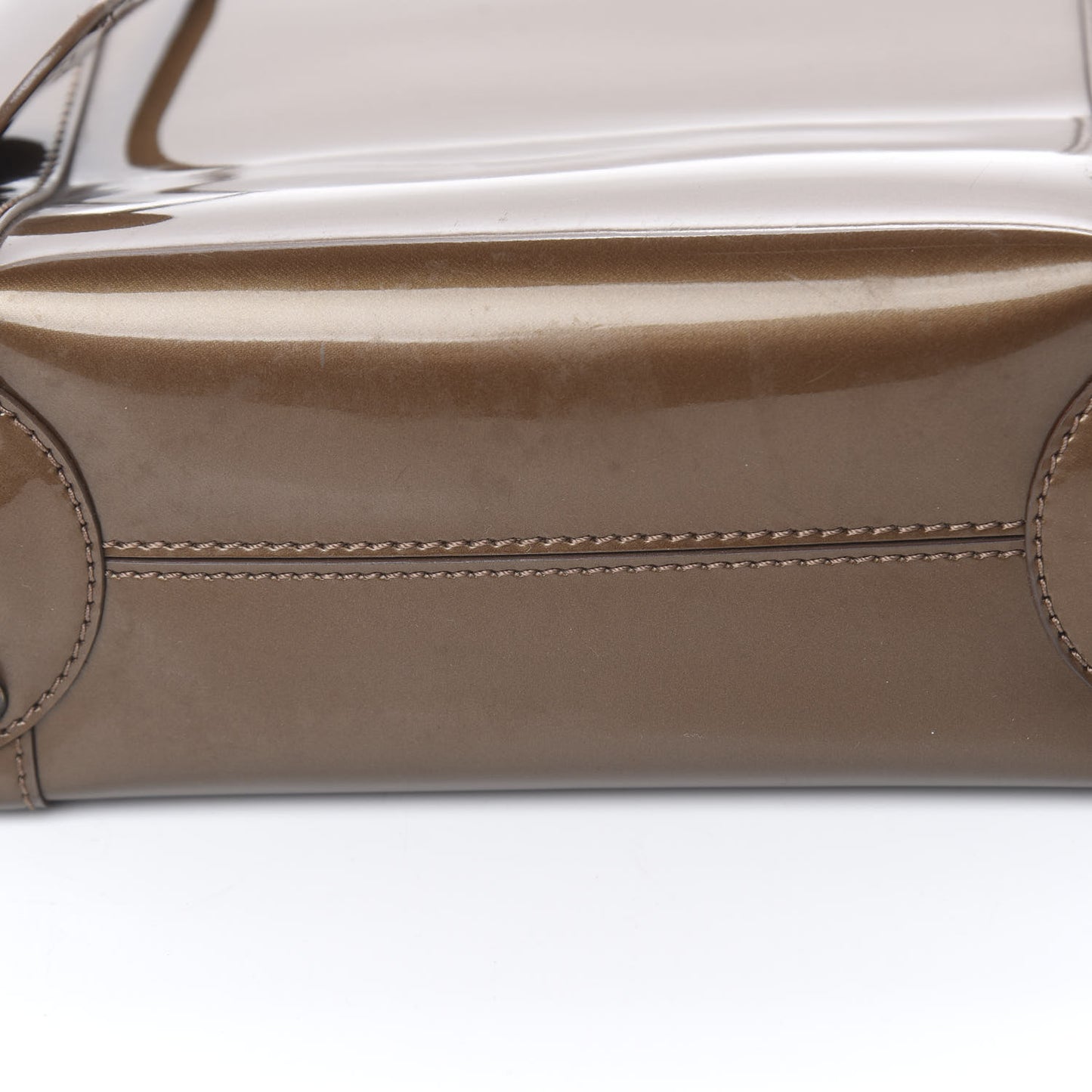 Patent Beaded Malice Tote Brown