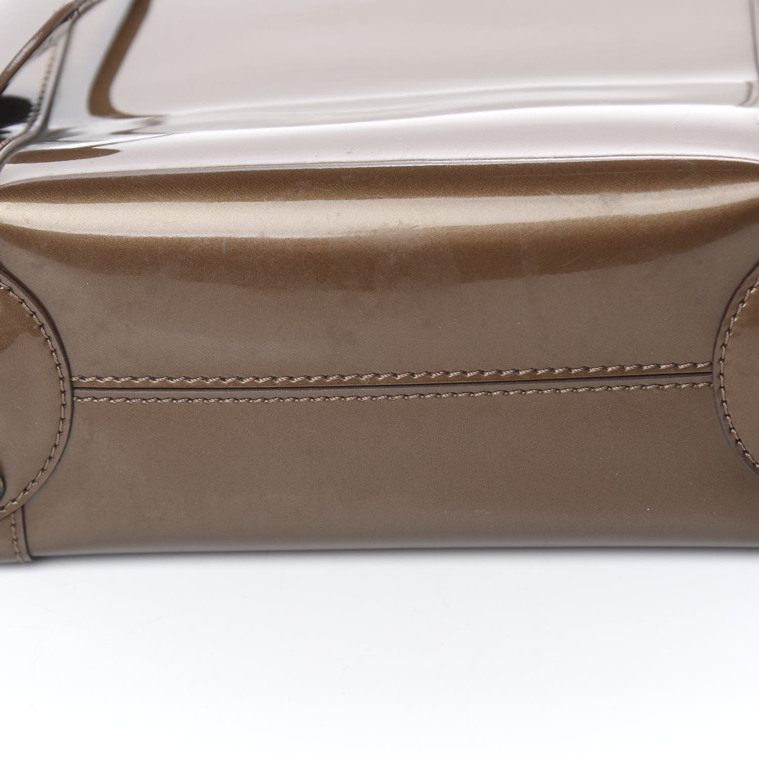 Christian Dior Patent Beaded Malice Tote Brown 11 of 12