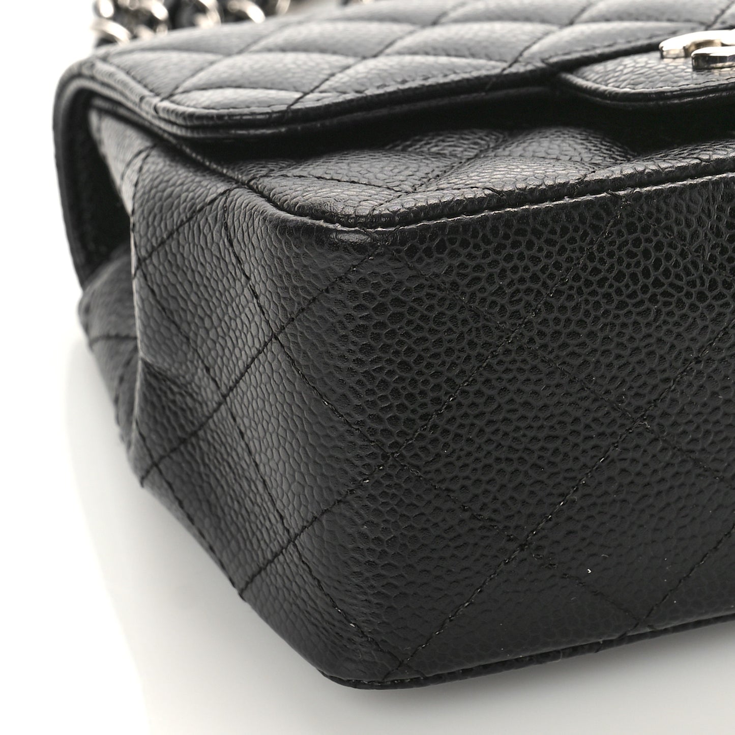 Caviar Quilted Mini Square Flap Black