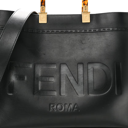 Fendi Vitello King Plexiglass Medium Fendi Sunshine Shopper Tote Black 7 of 9
