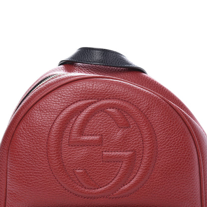 Gucci Pebbled Calfskin Bi-Color Soho Chain Backpack Red Navy 14 of 14