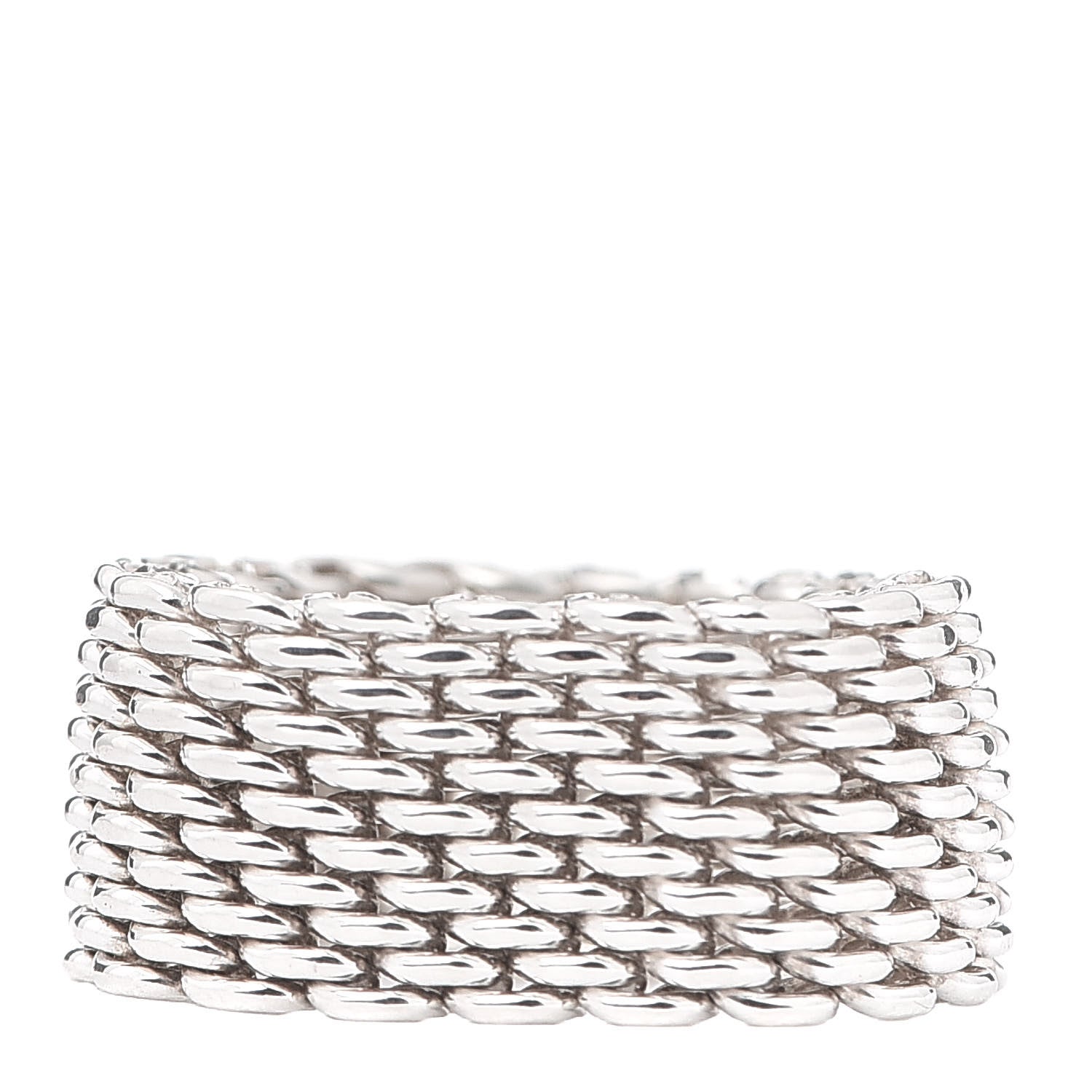 Tiffany Sterling Silver Somerset Mesh Ring 57 8 1 of 4
