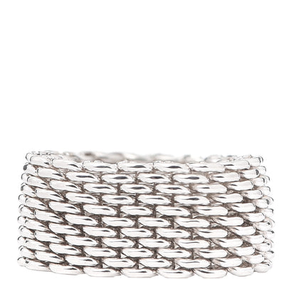 Tiffany Sterling Silver Somerset Mesh Ring 57 8 1 of 4
