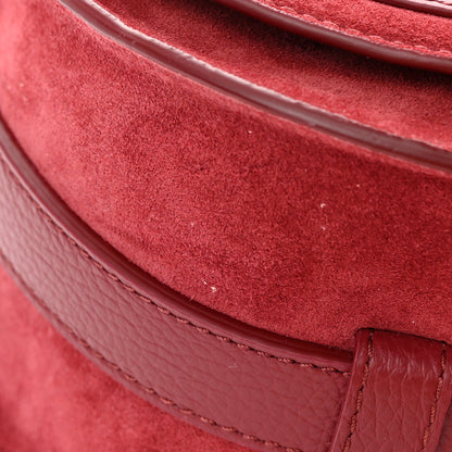 Chloe Suede Small Marcie Saddle Bag Dark Ruby 14 of 17