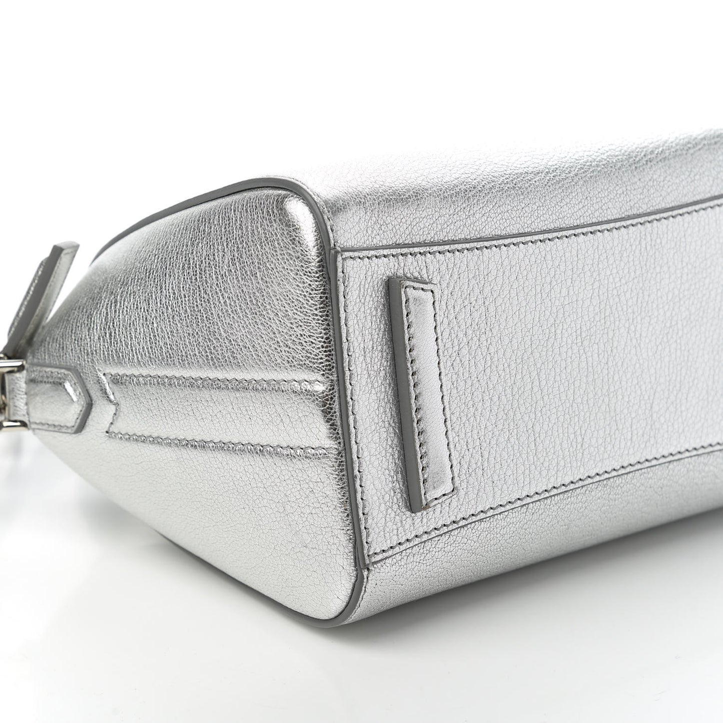 Metallic Sugar Goatskin Mini Antigona Silver