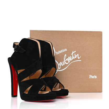 Christian Louboutin Suede Apron Lili 120 Pumps 40.5 Black 9 of 9