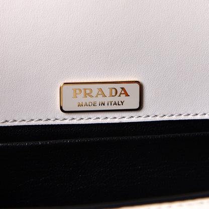 Prada City Calf Saffiano Cahier Bag Talco Black 6 of 8